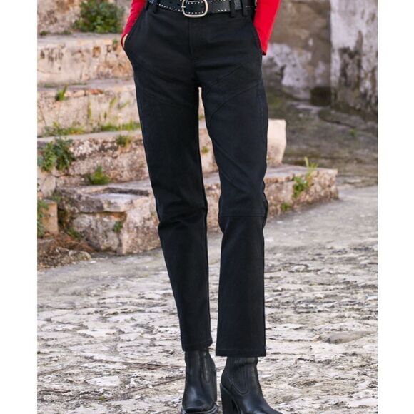 Peruvian Connection Evie Cropped Pants Black Jeans Size 4 - Picture 2 of 10